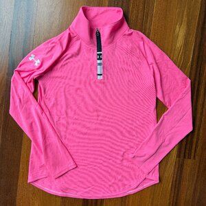 Under Armour Sz YL Pink 1/2 Zip Pullover